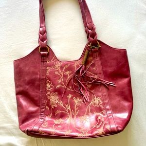 the sak - Sierra Leather Shopper - Cabernet Floral